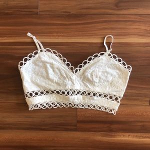 White Eyelet Bralette